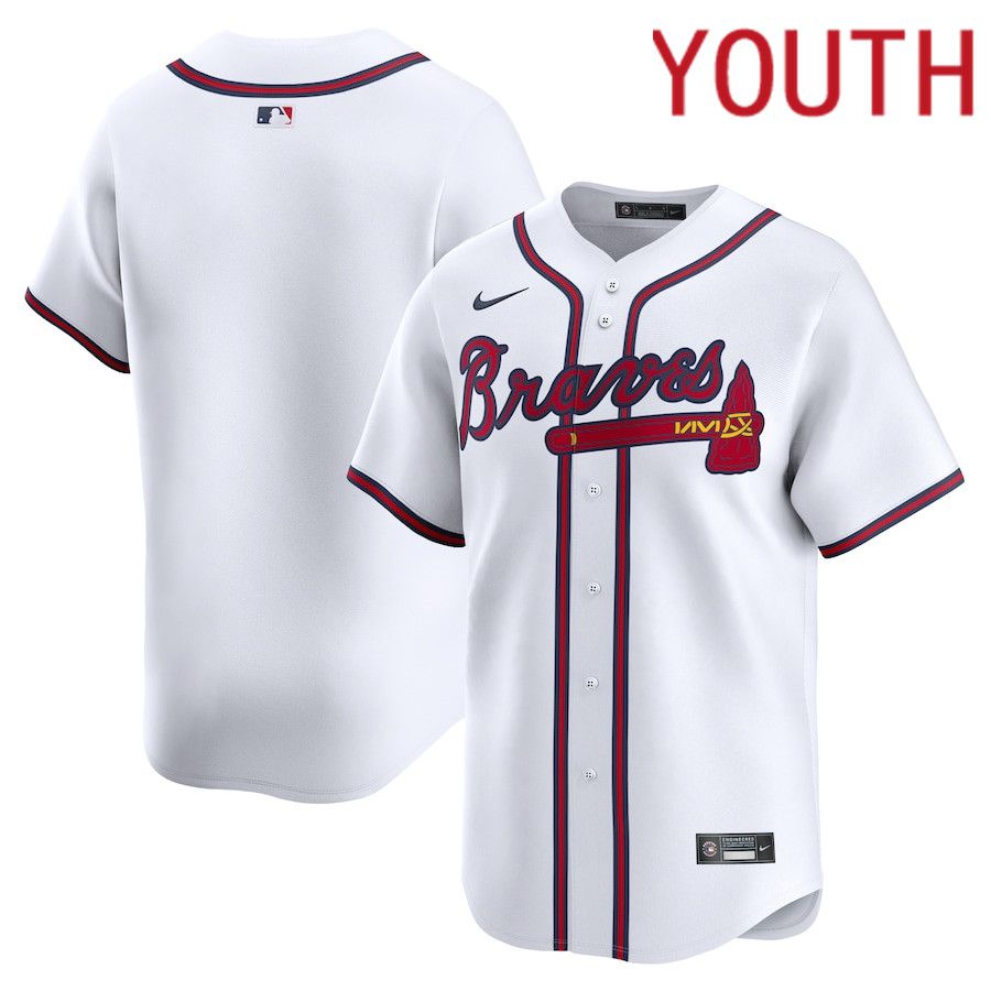 Youth Atlanta Braves Blank Nike White Home Limited MLB Jersey->->